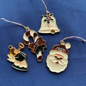 Vintage Set/4 St. Virgin Islands Christmas Ornaments
